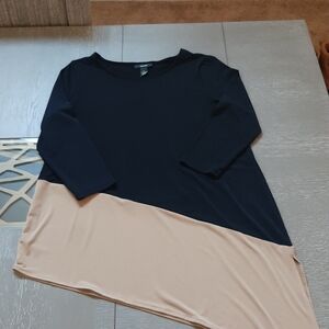 Alfani Black and Beige Asymmetric Tunic